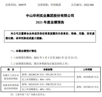 华利集团2021年预计净利26.3亿-29.12亿增长40%-55% 提高各工厂营运效率